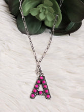 Load image into Gallery viewer, Initial Stone Pendant Necklace -17 Letters