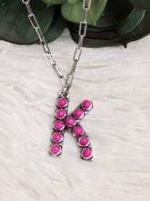 Load image into Gallery viewer, Initial Stone Pendant Necklace -17 Letters