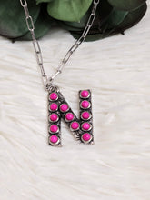 Load image into Gallery viewer, Initial Stone Pendant Necklace -17 Letters