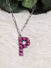 Load image into Gallery viewer, Initial Stone Pendant Necklace -17 Letters