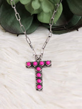 Load image into Gallery viewer, Initial Stone Pendant Necklace -17 Letters