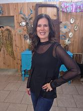 Load image into Gallery viewer, Black Mesh Top - Jeans Jewels and Jesus Boutique