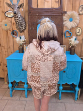 Load image into Gallery viewer, Brown and Pink Quilted Patch Lounge Short Set - Jeans Jewels and Jesus Boutique