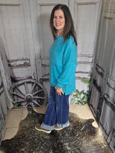 Load image into Gallery viewer, Brushed Crew Neck Sweater-Light Teal - Jeans Jewels and Jesus Boutique