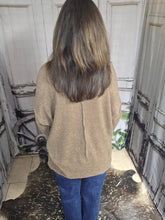 Load image into Gallery viewer, Brushed Crew Neck Sweater-Mocha - Jeans Jewels and Jesus Boutique
