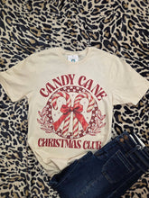 Load image into Gallery viewer, Candy Cane Christmas Club Tee - Jeans Jewels and Jesus Boutique