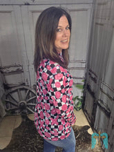 Load image into Gallery viewer, Checkered Pink Concho Mesh - Jeans Jewels and Jesus Boutique