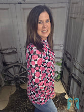 Load image into Gallery viewer, Checkered Pink Concho Mesh - Jeans Jewels and Jesus Boutique