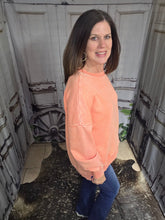 Load image into Gallery viewer, Coral Acid Washed Sweatshirt w/pockets - Jeans Jewels and Jesus Boutique