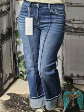 Load image into Gallery viewer, Risen High Rise Straight with Front Seam & Cuff Jeans