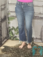 Load image into Gallery viewer, Mid Rise Straight Raw Hem Jean