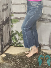 Load image into Gallery viewer, Mid Rise Straight Raw Hem Jean