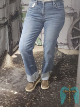 Load image into Gallery viewer, Risen High Rise-Straight-Cuffed Relaxed Jeans