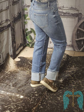 Load image into Gallery viewer, Risen High Rise-Straight-Cuffed Relaxed Jeans