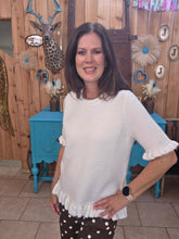 Load image into Gallery viewer, Easel Short Sleeve Knitted Sweater-Ivory - Jeans Jewels and Jesus Boutique