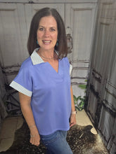 Load image into Gallery viewer, Effortless Prep Top-Periwinkle - Jeans Jewels and Jesus Boutique