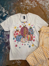Load image into Gallery viewer, Fall Pumpkins Bling Graphic Tee With Leopard And Flowers - Jeans Jewels and Jesus Boutique
