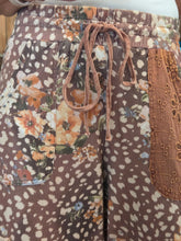 Load image into Gallery viewer, Fawn Deer And Floral Print Mineral Washed Patchwork Pants - Jeans Jewels and Jesus Boutique