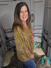 Load image into Gallery viewer, Floral Ruffle Trim Sleeved Blouse - Jeans Jewels and Jesus Boutique