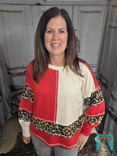 Load image into Gallery viewer, French Terry Mix And Match Top With Leopard Print - Jeans Jewels and Jesus Boutique