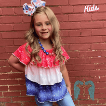 Load image into Gallery viewer, Girls Patriotic Ruffle Tunic - Jeans Jewels and Jesus Boutique