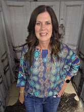 Load image into Gallery viewer, Italian Made Sweater One Size-Blue Concho - Jeans Jewels and Jesus Boutique