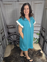 Load image into Gallery viewer, Jade Dress with Ruffled Cap Seeve - Jeans Jewels and Jesus Boutique