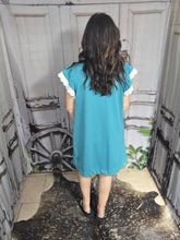 Load image into Gallery viewer, Jade Dress with Ruffled Cap Seeve - Jeans Jewels and Jesus Boutique