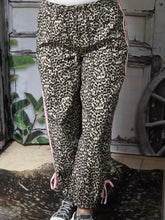 Load image into Gallery viewer, Leopard Jogger with Pink Side Stripe & Bow - Jeans Jewels and Jesus Boutique
