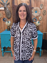 Load image into Gallery viewer, Leopard V Neck Top - Jeans Jewels and Jesus Boutique