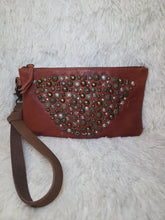 Load image into Gallery viewer, Nova Point Studded Wash Leather Pouch-Bronze - Jeans Jewels and Jesus Boutique