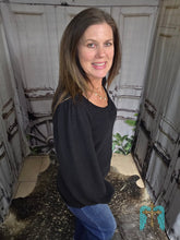 Load image into Gallery viewer, Ribbed Longsleeve Solid Top-Black - Jeans Jewels and Jesus Boutique