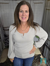 Load image into Gallery viewer, Ribbed Longsleeve Solid Top-Oatmeal - Jeans Jewels and Jesus Boutique