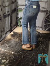 Load image into Gallery viewer, Risen High Rise-Crop Bootcut Frayed Jeans - Jeans Jewels and Jesus Boutique