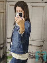 Load image into Gallery viewer, Risen Washed Denim Jacket-Dark - Jeans Jewels and Jesus Boutique