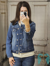 Load image into Gallery viewer, Risen Washed Denim Jacket-Dark - Jeans Jewels and Jesus Boutique