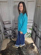 Load image into Gallery viewer, Brushed Crew Neck Sweater-Light Teal