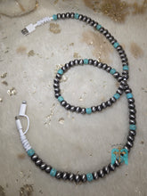 Load image into Gallery viewer, Silver and Turq Colored Phone Charger