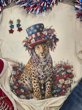 Load image into Gallery viewer, Cheetah Top Hat With Flowers Tee