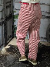 Load image into Gallery viewer, Striped Twill Barrel Jeans-Red
