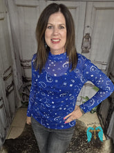 Load image into Gallery viewer, Bandana Babe Mesh Top-Blue