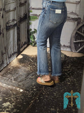 Load image into Gallery viewer, Risen High Rise-Crop Bootcut Frayed Jeans
