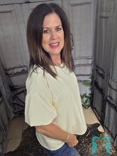 Load image into Gallery viewer, Modal Soft Knit Bubble Sleeved Top-Cream