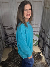 Load image into Gallery viewer, Brushed Crew Neck Sweater-Light Teal