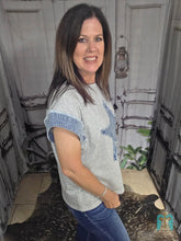 Load image into Gallery viewer, Denim Patchwork Star Top