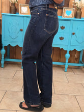 Load image into Gallery viewer, Judy Blue Mid Rise Dark Straight Jean (Short)