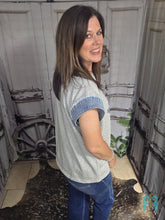 Load image into Gallery viewer, Denim Patchwork Star Top