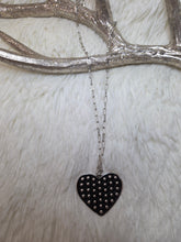 Load image into Gallery viewer, Ramblewood Studded Heart Silvertone Necklace
