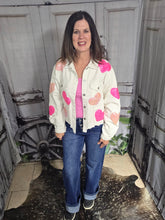Load image into Gallery viewer, Corduroy Jacket With Hearts-White