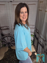 Load image into Gallery viewer, Solid Raw Hem Top-Aqua